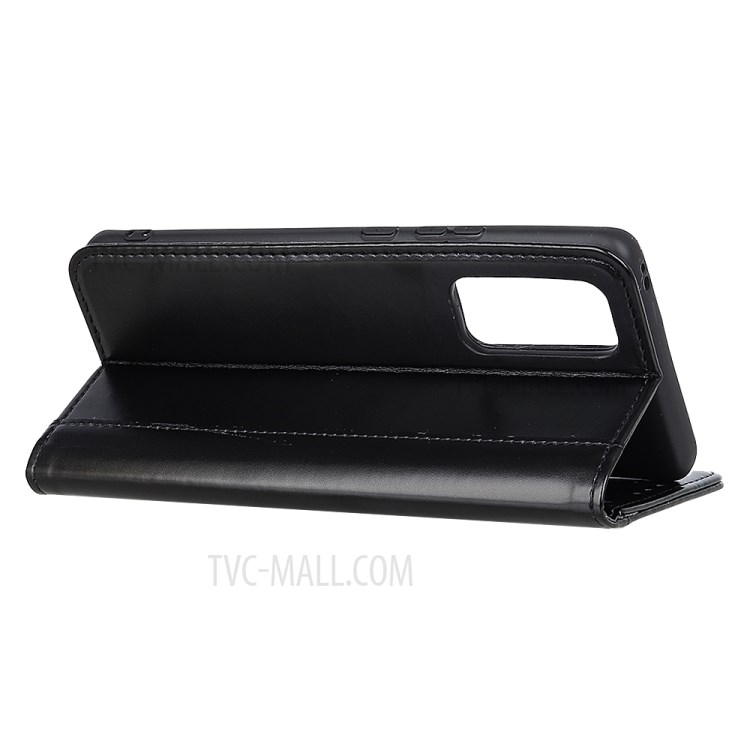 Auto-absorbed Split Leather with Wallet Case for Samsung Galaxy S20 Lite/S20 Fan Edition - Black-4