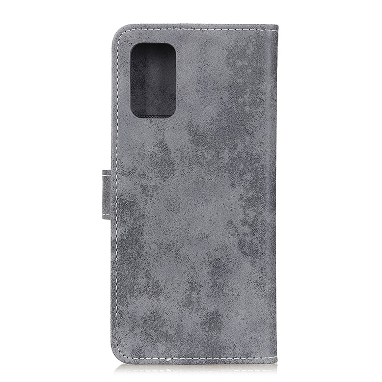 Retro PU Leather Magnetic Leather Shell for Samsung Galaxy S20 Lite/S20 Fan Edition - Grey-3