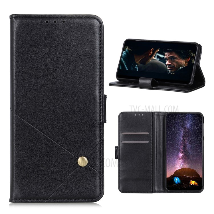 Leather with Stand Case with Card Slots Wallet for Samsung Galaxy S20 Lite/S20 Fan Edition - Black-1