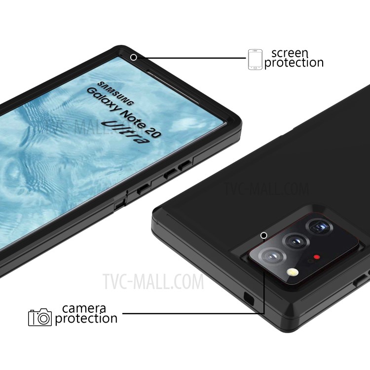 Shockproof PC + TPU Drop-proof Cover for Samsung Galaxy Note20 Ultra/Note20 Ultra 5G - All Black-3