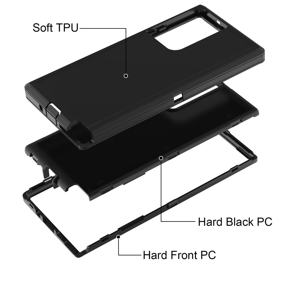 PC + TPU Anti-drop Shell with Belt Clip Kickstand for Samsung Galaxy Note20 Ultra/Note20 Ultra 5G - Black-5