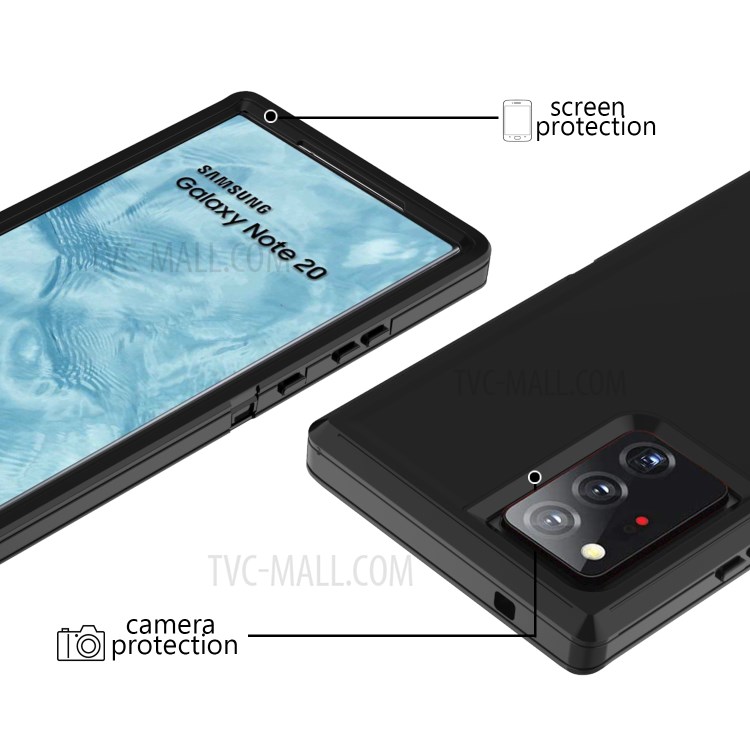 Detachable Shockproof Drop-proof PC + TPU Cover for Samsung Galaxy Note 20/Note 20 5G - All Black-3