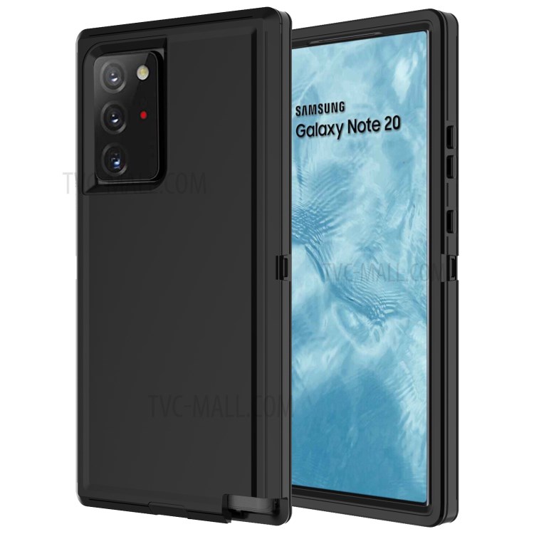 Detachable Shockproof Anti-fall Dust-proof PC + TPU with Belt Clip Cover for Samsung Galaxy Note 20/Note 20 5G - All Black-2