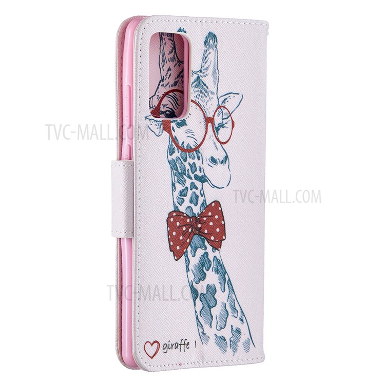 Pattern Printing Leather Wallet Phone Case for Samsung Galaxy Note 20/Note 20 5G - Giraffe-7