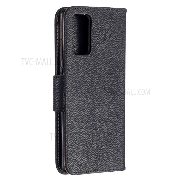 Pure Color Litchi Skin with Wallet Leather Cover for Samsung Galaxy Note 20/Note 20 5G - Black-3