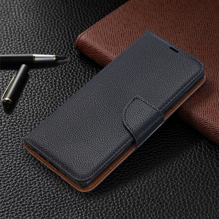 Pure Color Litchi Skin with Wallet Leather Cover for Samsung Galaxy Note 20/Note 20 5G - Black-7