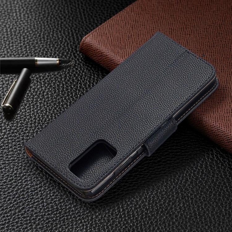 Pure Color Litchi Skin with Wallet Leather Cover for Samsung Galaxy Note 20/Note 20 5G - Black-8