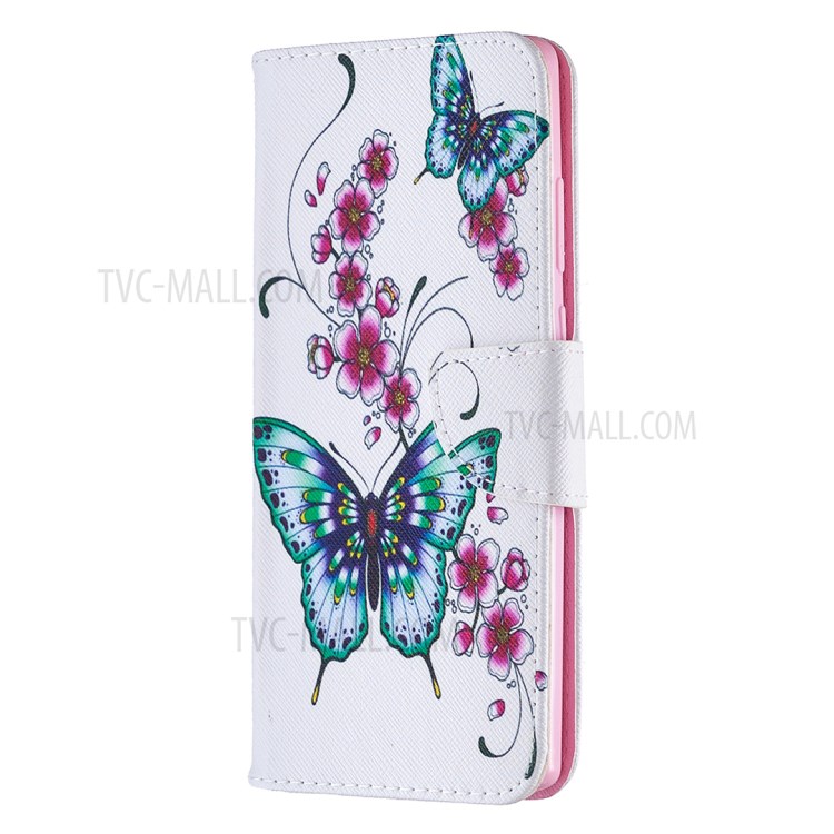 Pattern Printing Wallet Stand Leather Cell Phone Cover for Samsung Galaxy Note 20/Note 20 5G - Butterfly and Flower-6