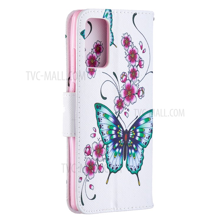 Pattern Printing Wallet Stand Leather Cell Phone Cover for Samsung Galaxy Note 20/Note 20 5G - Butterfly and Flower-7