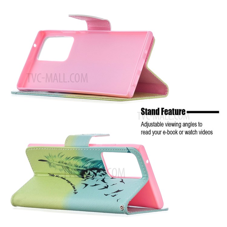 Pattern Printing Magnetic Leather Cover for Samsung Galaxy Note20 Ultra/Note20 Ultra 5G - Feather Pattern-2