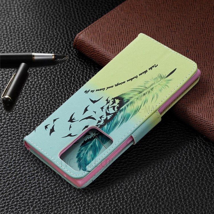 Pattern Printing Magnetic Leather Cover for Samsung Galaxy Note20 Ultra/Note20 Ultra 5G - Feather Pattern-5