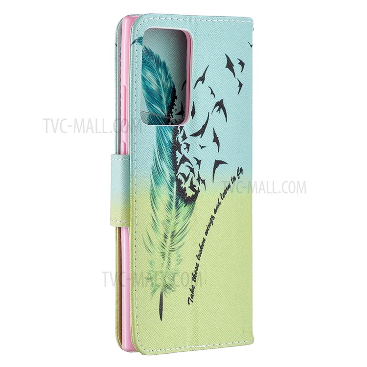 Pattern Printing Magnetic Leather Cover for Samsung Galaxy Note20 Ultra/Note20 Ultra 5G - Feather Pattern-7