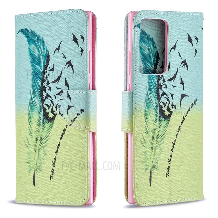 Pattern Printing Magnetic Leather Cover for Samsung Galaxy Note20 Ultra/Note20 Ultra 5G - Feather Pattern-8