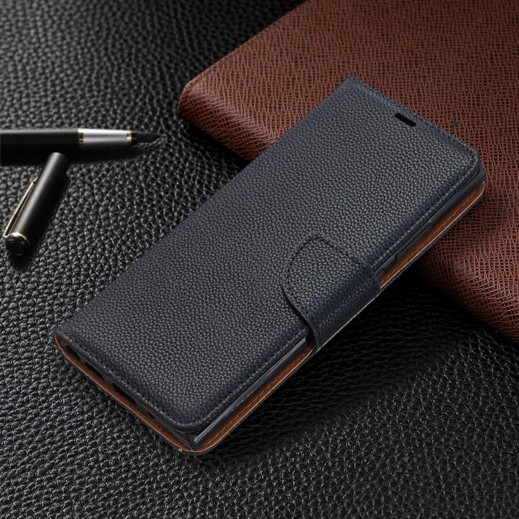 Litchi Texture Pure Color Leather Shell with Strap for Samsung Galaxy Note20 Ultra/Note20 Ultra 5G - Black-4