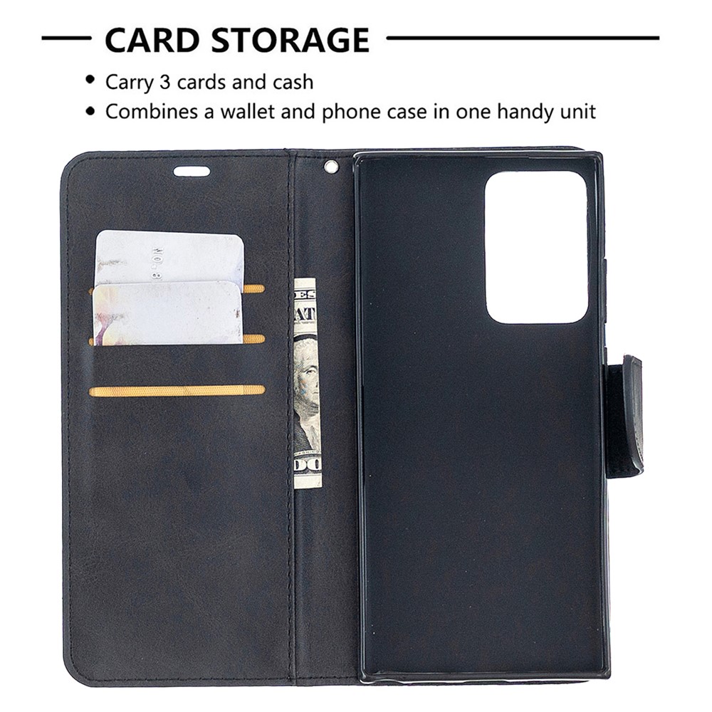 PU Leather Wallet Stand Phone Case for Samsung Galaxy Note20 Ultra 5G / Galaxy Note20 Ultra - Black-6