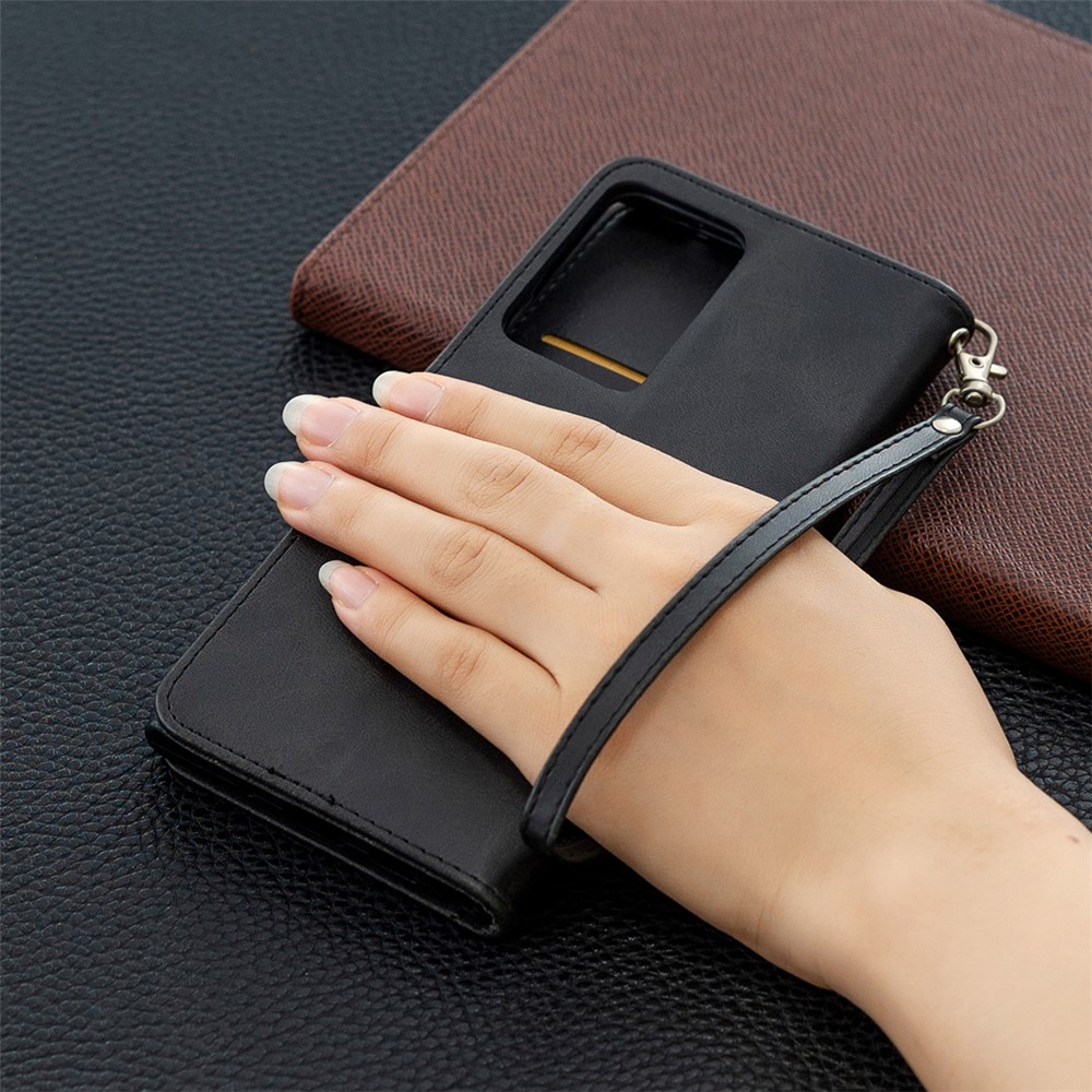 PU Leather Wallet Stand Phone Case for Samsung Galaxy Note20 Ultra 5G / Galaxy Note20 Ultra - Black-9