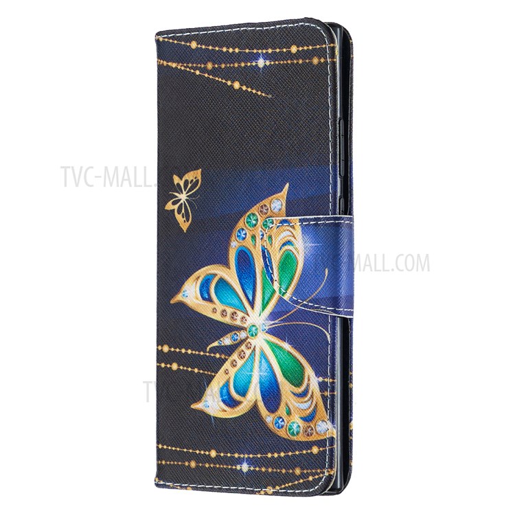 Pattern Printing Wallet Leather Protective Case for Samsung Galaxy Note20 Ultra 5G / Galaxy Note20 Ultra - Gold and Green Butterfly-6