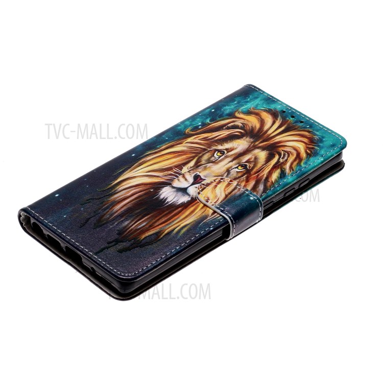 Embossed Patterned Wallet Stand Leather Phone Shell with Strap for Samsung Galaxy Note 20/Note 20 5G - Lion-6