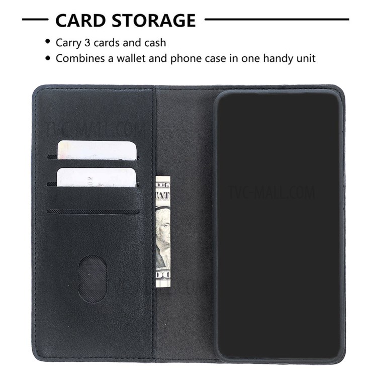 Detachable 2-in-1 Genuine Leather Wallet Stand Case for Samsung Galaxy A50 - Black-6