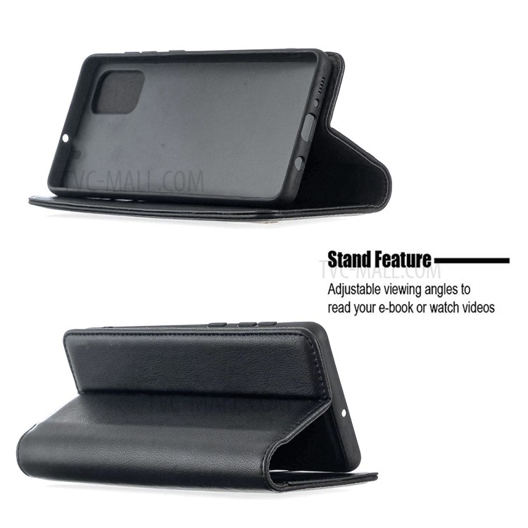 Detachable 2-in-1 Genuine Leather Wallet Stand Case for Samsung Galaxy A71 SM-A715 - Black-5