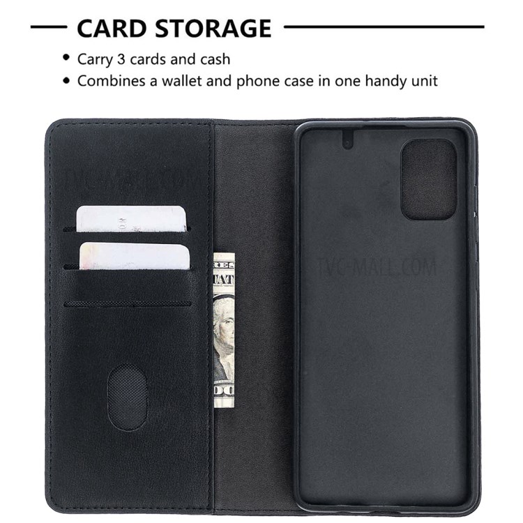 Detachable 2-in-1 Genuine Leather Wallet Stand Case for Samsung Galaxy A71 SM-A715 - Black-6