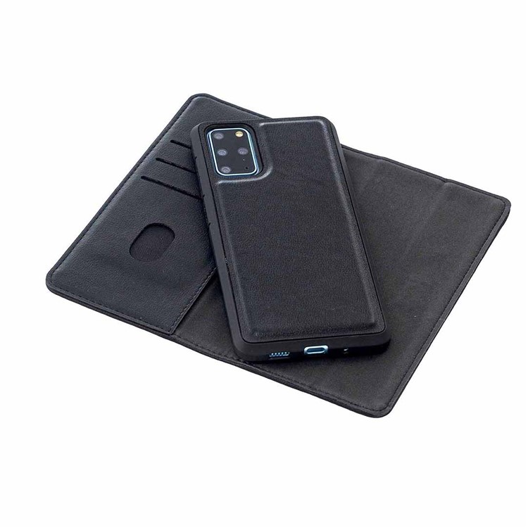 Detachable 2-in-1 Genuine Leather Wallet Stand Case for Samsung Galaxy S20 Plus - Black-7