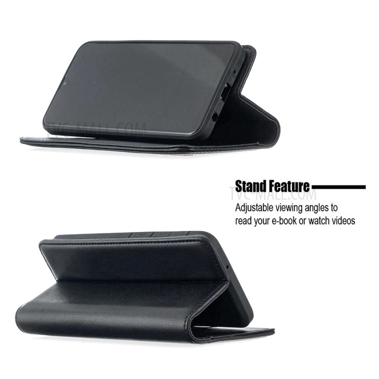BF06 Detachable 2-in-1 Genuine Leather Wallet Cover + TPU Back Case for Samsung Galaxy A10 - Black-5