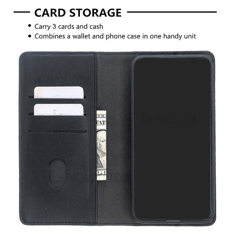 BF06 Detachable 2-in-1 Genuine Leather Wallet Cover + TPU Back Case for Samsung Galaxy A10 - Black-6