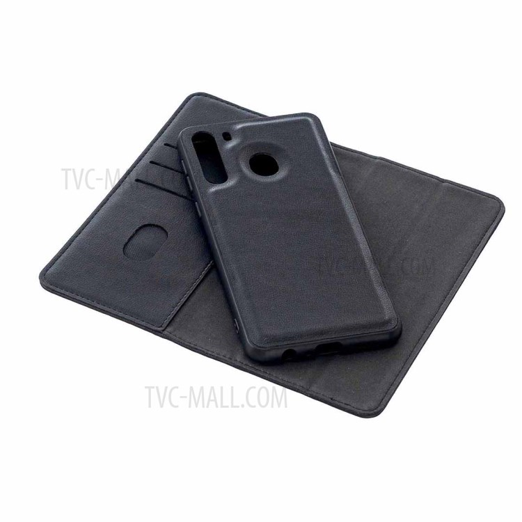 BF06 Detachable 2-in-1 Genuine Leather Wallet Cover + TPU Shell for Samsung Galaxy A21 - Black-7