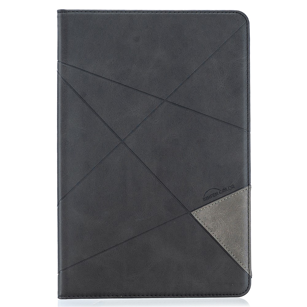 Geometric Pattern Cool Design Protector Stand Leather Case for Samsung Galaxy Tab S7 T870 - Black-2