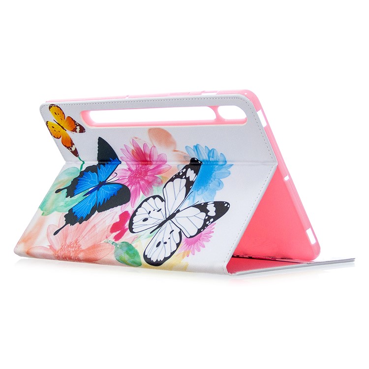 Printing Flip Leather Protector Wallet Tablet Cover for Samsung Galaxy Tab S7 T870 - Colorful Butterflies-4