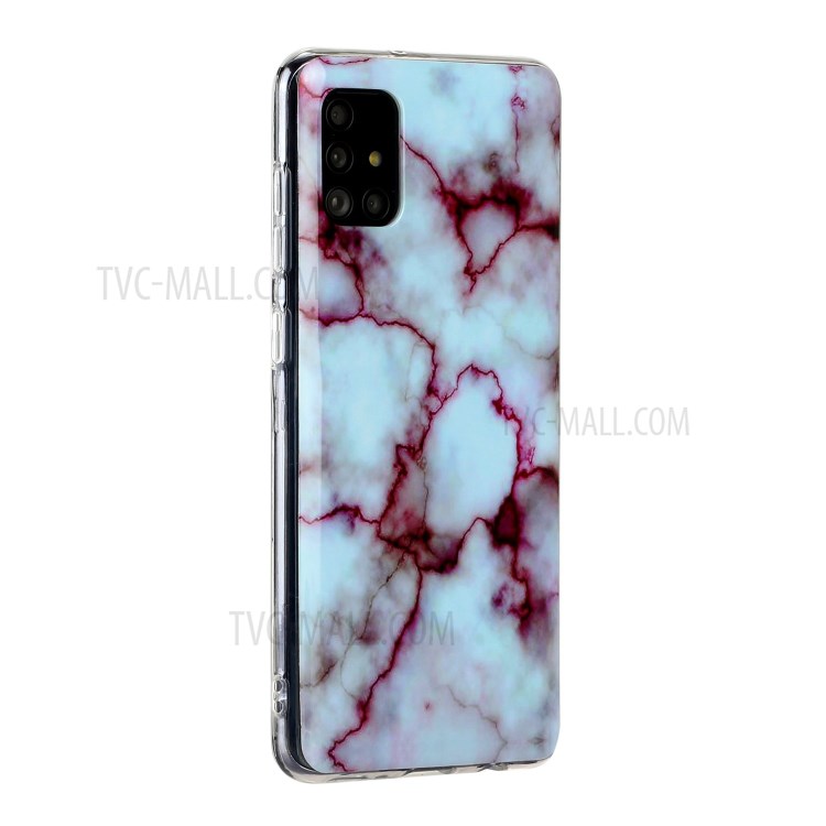 Marble Skin Printing Texture IMD TPU Shell for Samsung Galaxy A31 - White/Wine Red-3