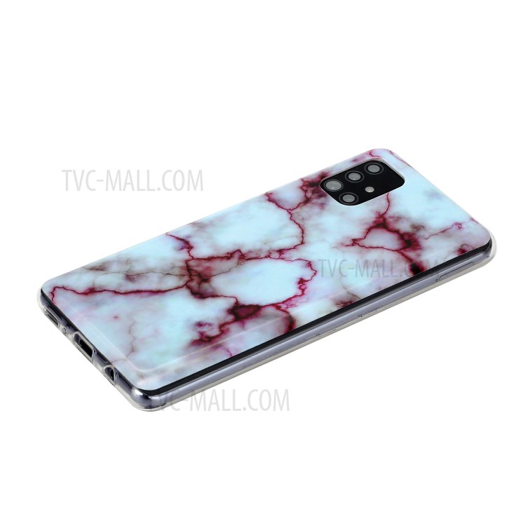 Marble Skin Printing Texture IMD TPU Shell for Samsung Galaxy A31 - White/Wine Red-4