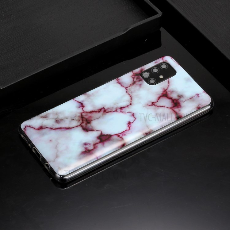 Marble Skin Printing Texture IMD TPU Shell for Samsung Galaxy A31 - White/Wine Red-6