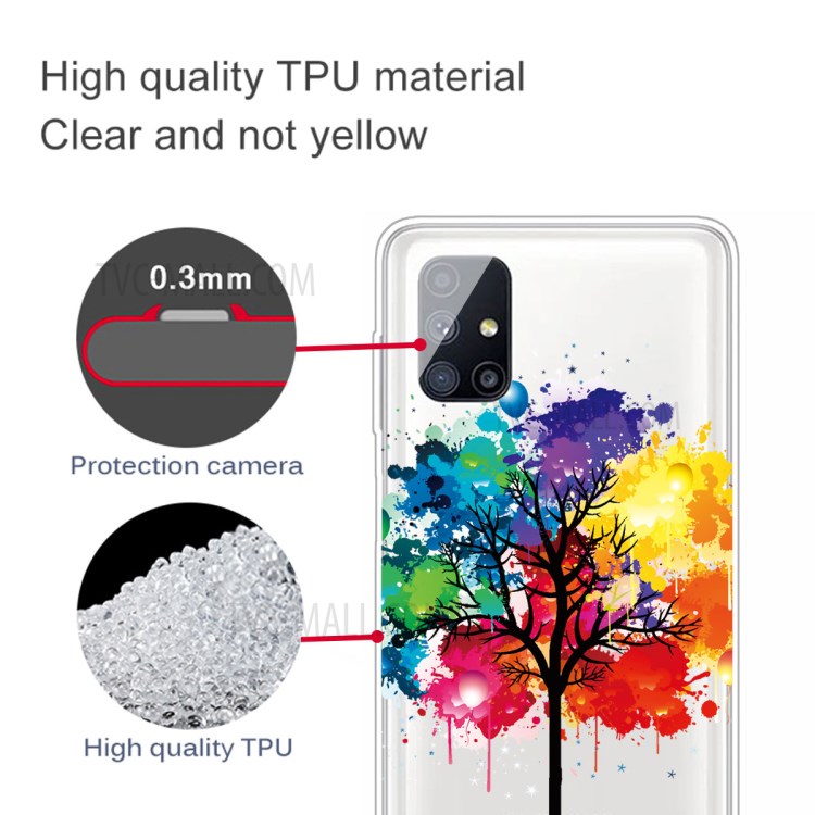 Pattern Printing TPU Good-looking Cover for Samsung Galaxy M51 - Colorized Tree-3