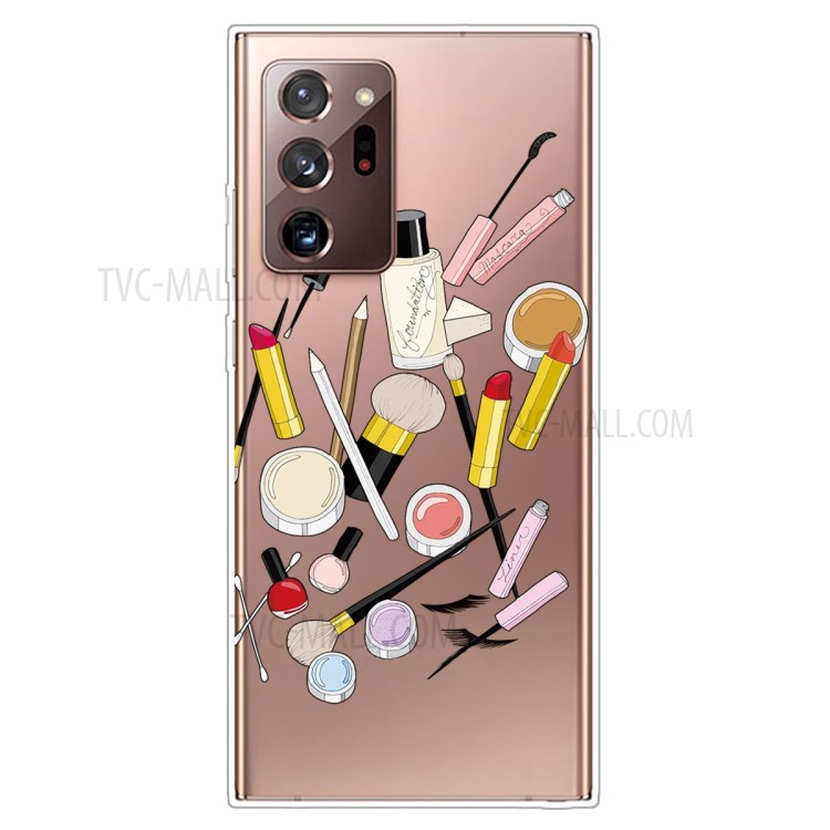 Pattern Printing Clear TPU Cell Phone Case Cover for Samsung Galaxy Note20 Ultra 5G - Makeup-1