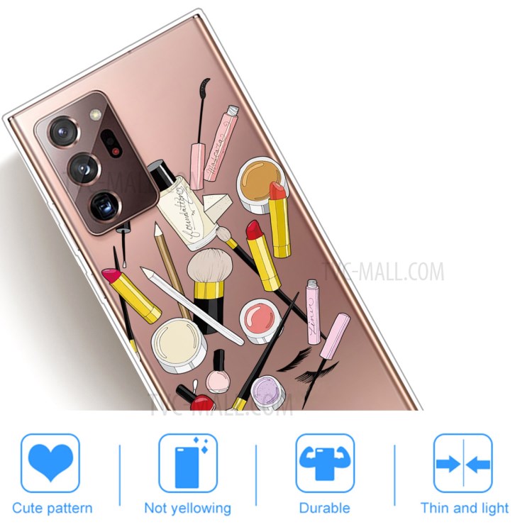 Pattern Printing Clear TPU Cell Phone Case Cover for Samsung Galaxy Note20 Ultra 5G - Makeup-5