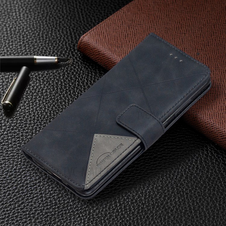 Estilo BF05 Capa De Couro Textura Geométrica Para Samsung Galaxy S20 - Preto-4