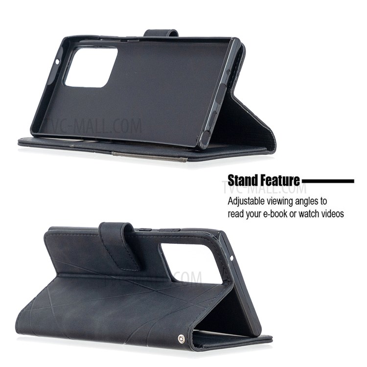 BF05 Geometric Texture Leather Case for Samsung Galaxy Note20 Ultra/Note20 Ultra 5G - Black-2