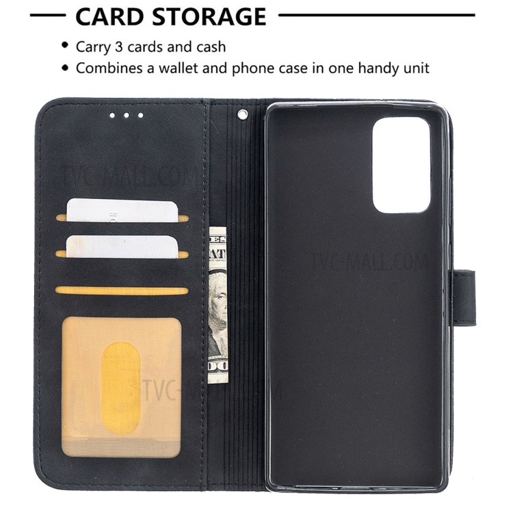 BF05 Geometric Texture Leather Unique Case for Samsung Galaxy Note 20/Note 20 5G - Black-3