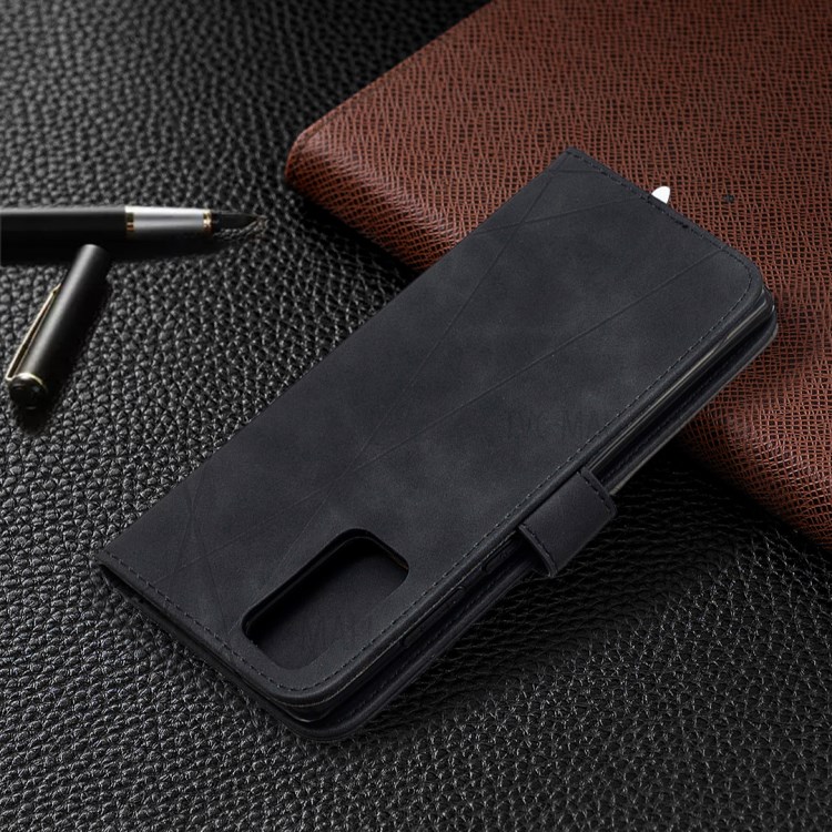 BF05 Geometric Texture Leather Unique Case for Samsung Galaxy Note 20/Note 20 5G - Black-5