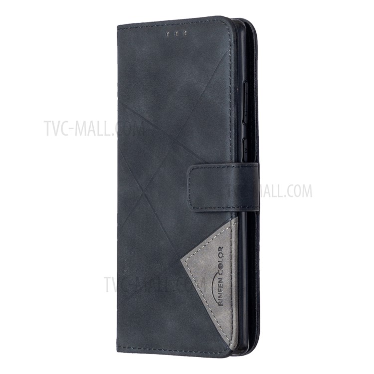 BF05 Geometric Texture Leather Unique Case for Samsung Galaxy Note 20/Note 20 5G - Black-6