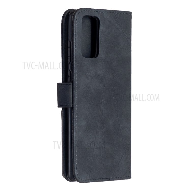 BF05 Geometric Texture Leather Unique Case for Samsung Galaxy Note 20/Note 20 5G - Black-7