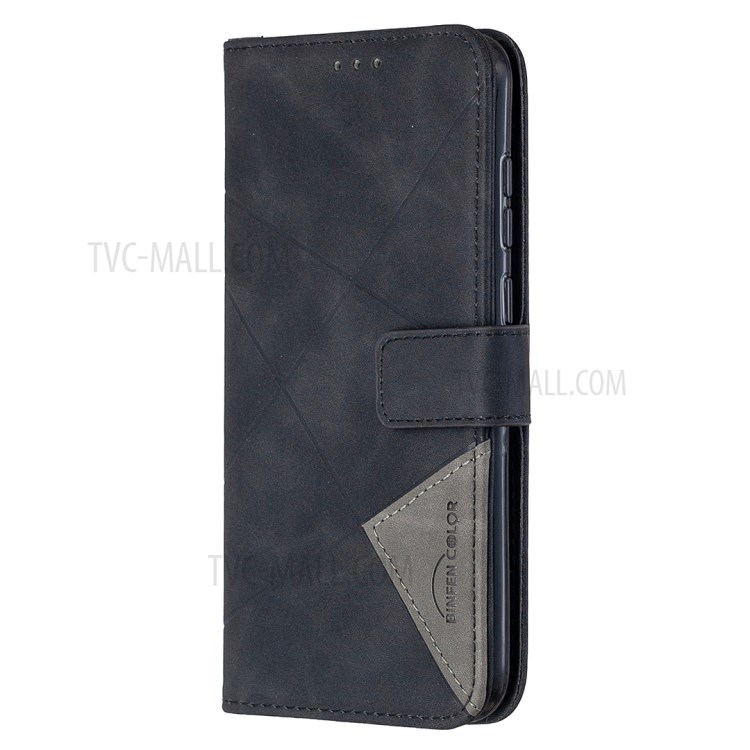 BF05 Geometric Texture Leather Wallet Stand Case Protector for Samsung Galaxy A11/M11 - Black-6