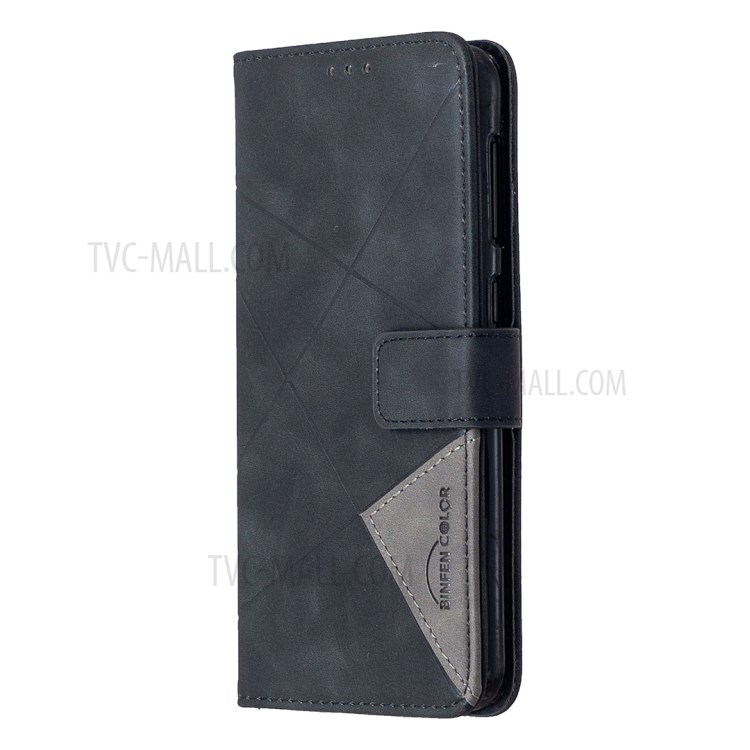 BF05 Geometric Texture Leather Wallet Stand Case Cover for Samsung Galaxy A10 / M10 - Black-6