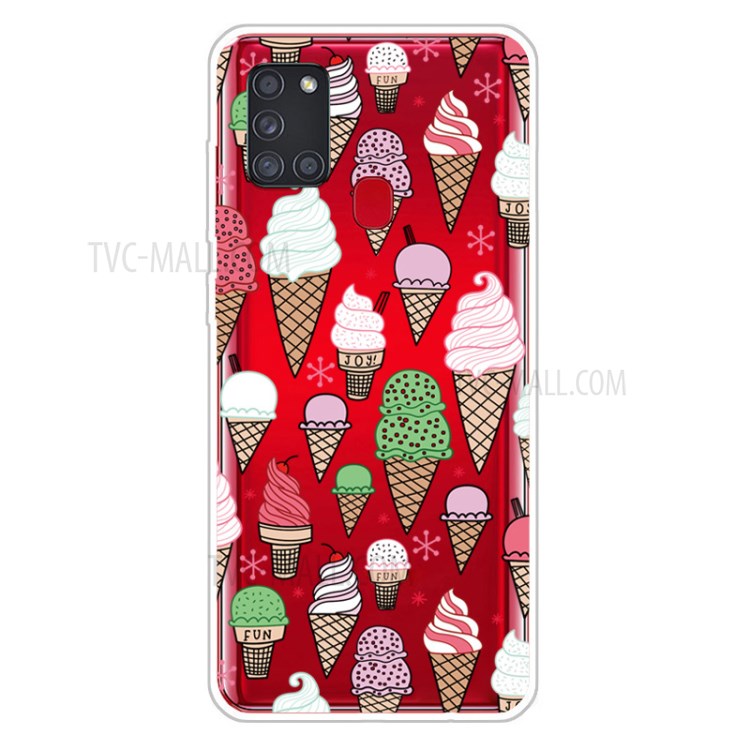 Pattern Printing TPU Soft Phone Case for Samsung Galaxy A21s - Colorful Ice Cream-1