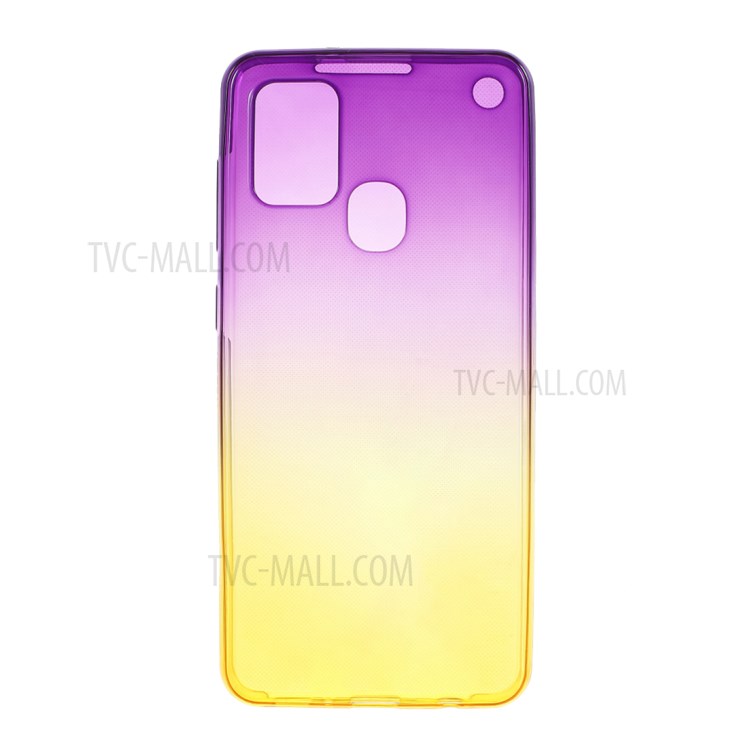 Gradient Color 360 Degree All-wrapped 2 in 1 Detachable TPU Cover for Samsung Galaxy A21s - Rose / Yellow-1