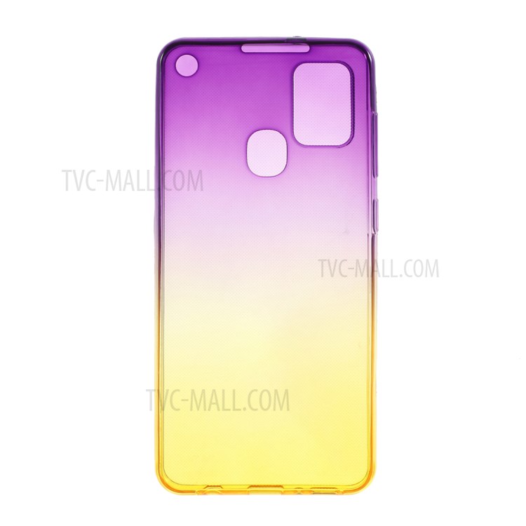 Gradient Color 360 Degree All-wrapped 2 in 1 Detachable TPU Cover for Samsung Galaxy A21s - Rose / Yellow-3