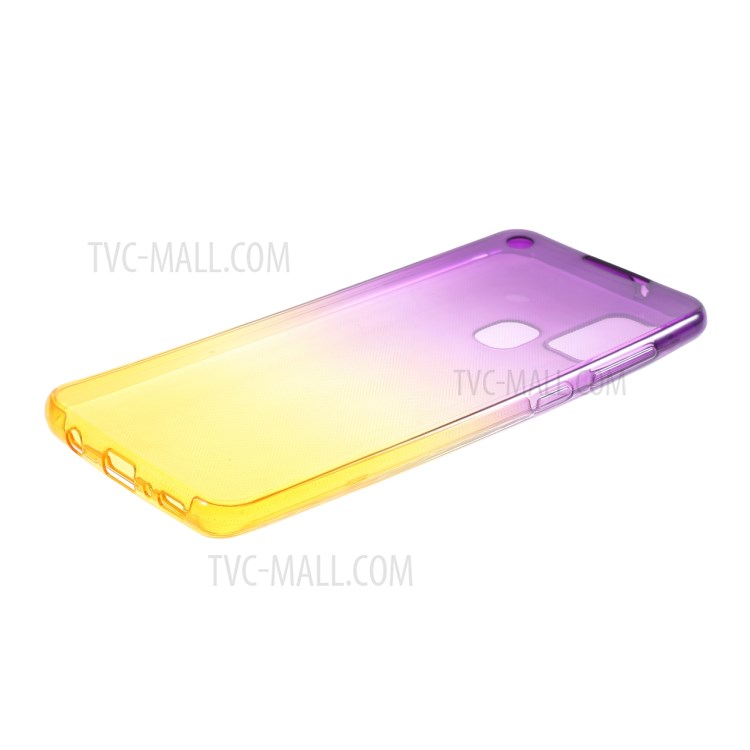 Gradient Color 360 Degree All-wrapped 2 in 1 Detachable TPU Cover for Samsung Galaxy A21s - Rose / Yellow-5