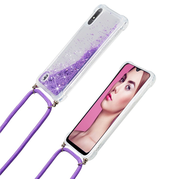 Glitter Powder Quicksand TPU Back Case for Samsung Galaxy A10 - Purple-6